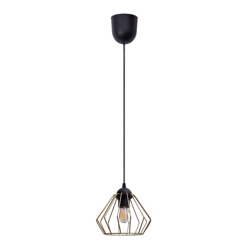 Luster na sajli CEED GOLD 1xE27/60W/230V pr. 17,5 cm crno/zlatna