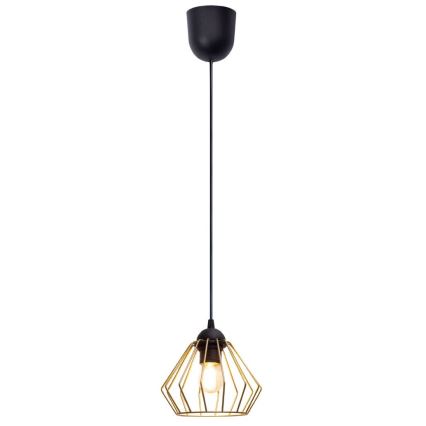 Luster na sajli CEED GOLD 1xE27/60W/230V pr. 17,5 cm crno/zlatna