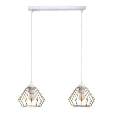 Luster na sajli CEED GOLD 2xE27/60W/230V bela/zlatna