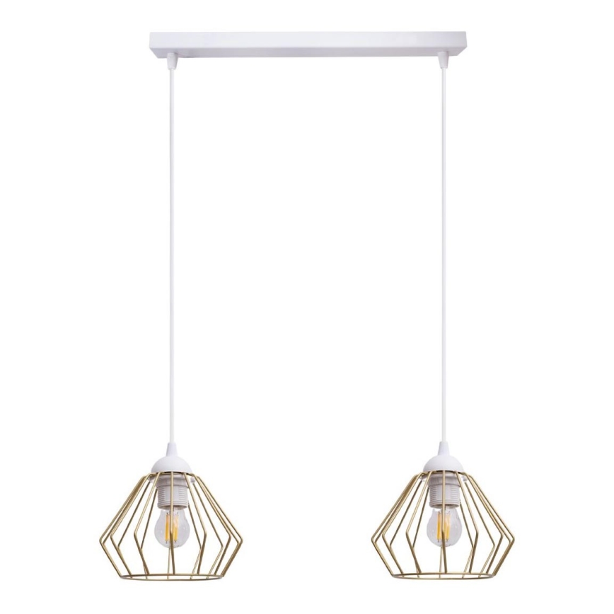 Luster na sajli CEED GOLD 2xE27/60W/230V bela/zlatna