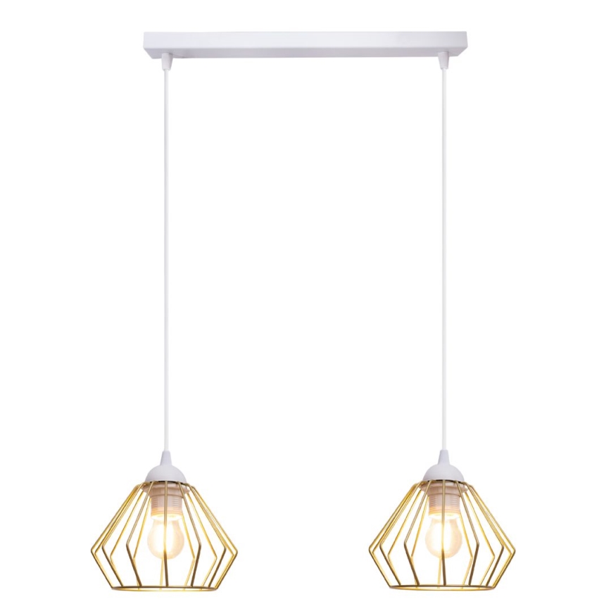 Luster na sajli CEED GOLD 2xE27/60W/230V bela/zlatna