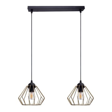 Luster na sajli CEED GOLD 2xE27/60W/230V crno/zlatna