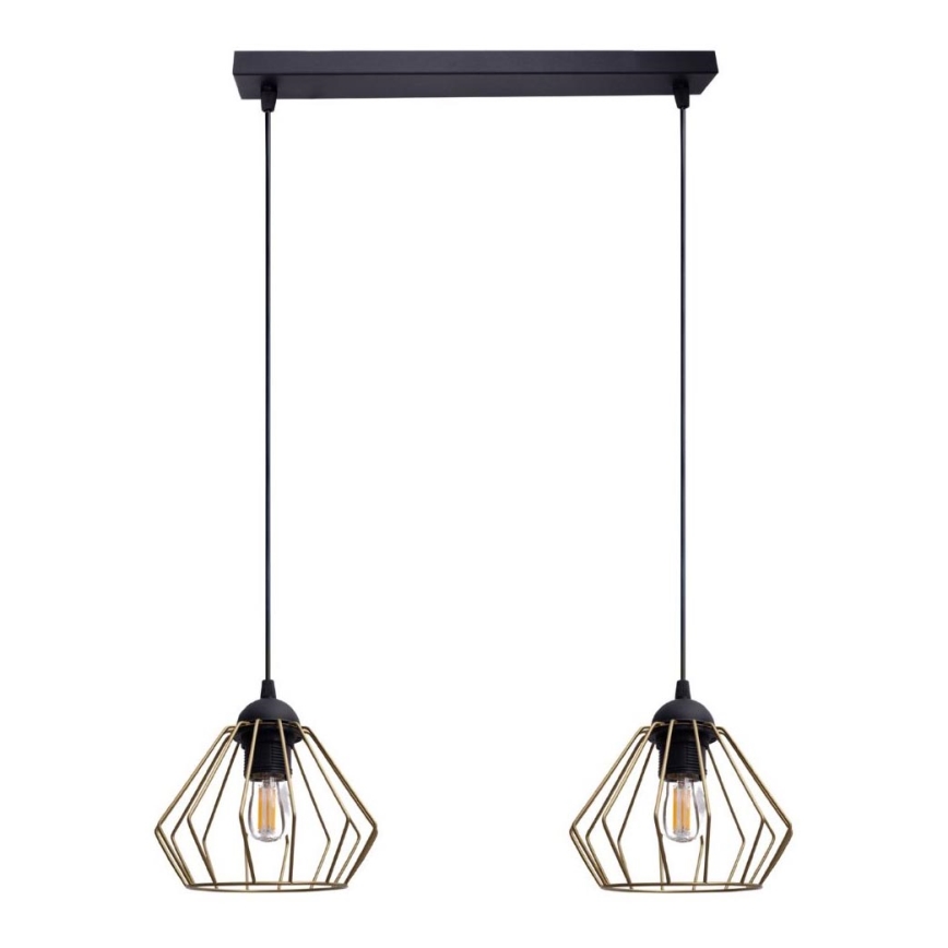 Luster na sajli CEED GOLD 2xE27/60W/230V crno/zlatna