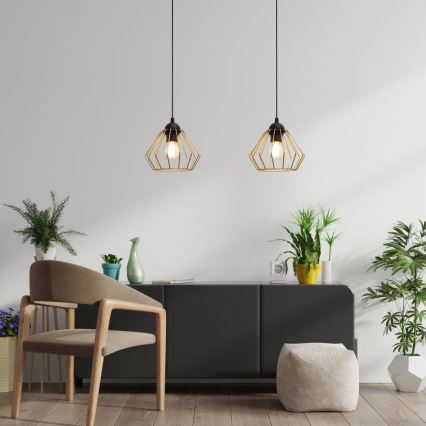 Luster na sajli CEED GOLD 2xE27/60W/230V crno/zlatna