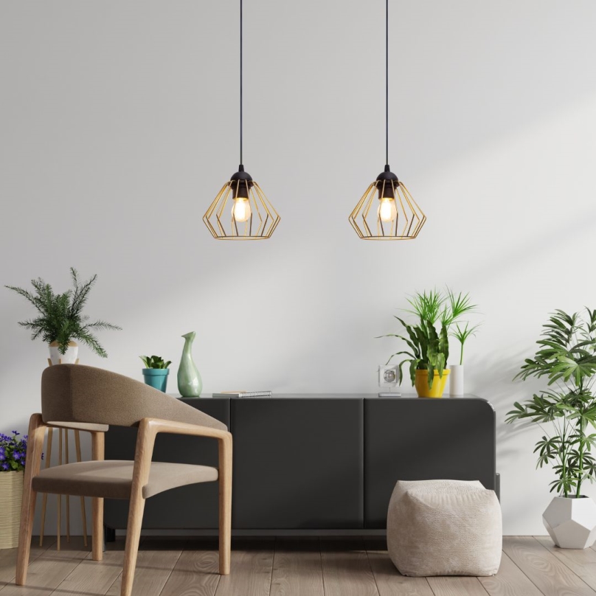 Luster na sajli CEED GOLD 2xE27/60W/230V crno/zlatna