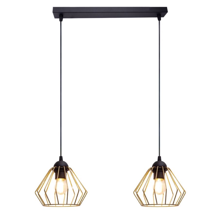 Luster na sajli CEED GOLD 2xE27/60W/230V crno/zlatna