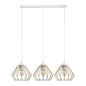 Luster na sajli CEED GOLD 3xE27/60W/230V bela/zlatna