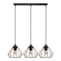 Luster na sajli CEED GOLD 3xE27/60W/230V crno/zlatna