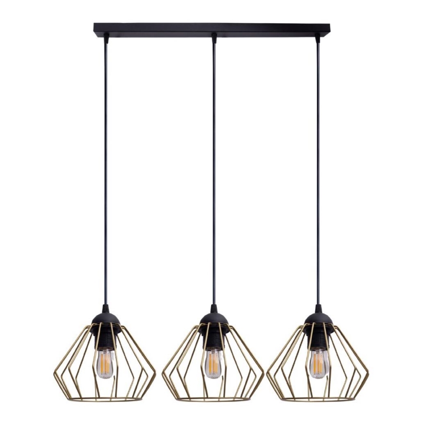Luster na sajli CEED GOLD 3xE27/60W/230V crno/zlatna