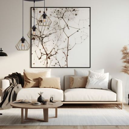 Luster na sajli CEED GOLD 3xE27/60W/230V pr. 45 cm crno/zlatna