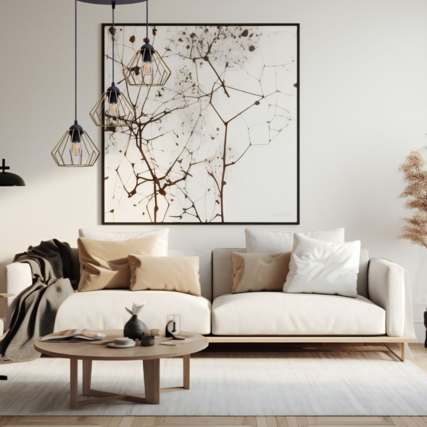 Luster na sajli CEED GOLD 3xE27/60W/230V pr. 45 cm crno/zlatna