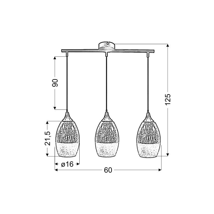 Luster na sajli CELIA 3xE27/60W/230V