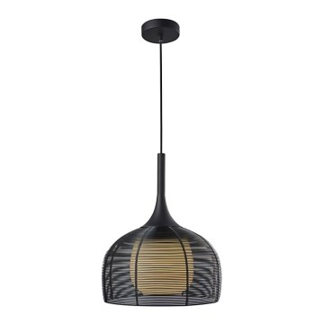 Luster na sajli CENTER 1xE27/9W/230V crno