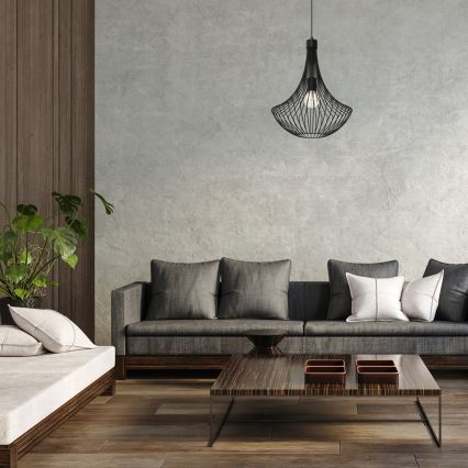 Luster na sajli CESTA 1xE27/60W/230V crno