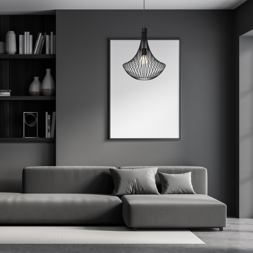 Luster na sajli CESTA 1xE27/60W/230V crno