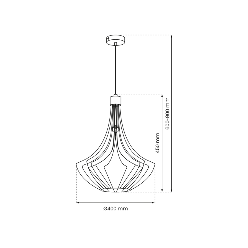 Luster na sajli CESTA 1xE27/60W/230V crno