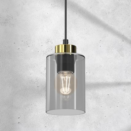 Luster na sajli CHIC 1xE27/60W/230V crno/sivo