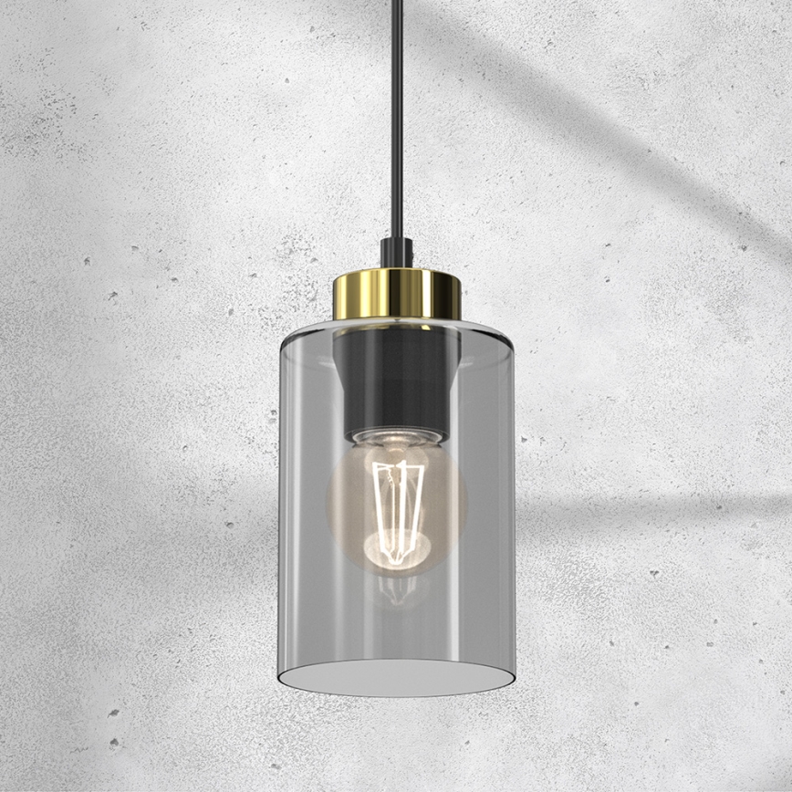 Luster na sajli CHIC 1xE27/60W/230V crno/sivo