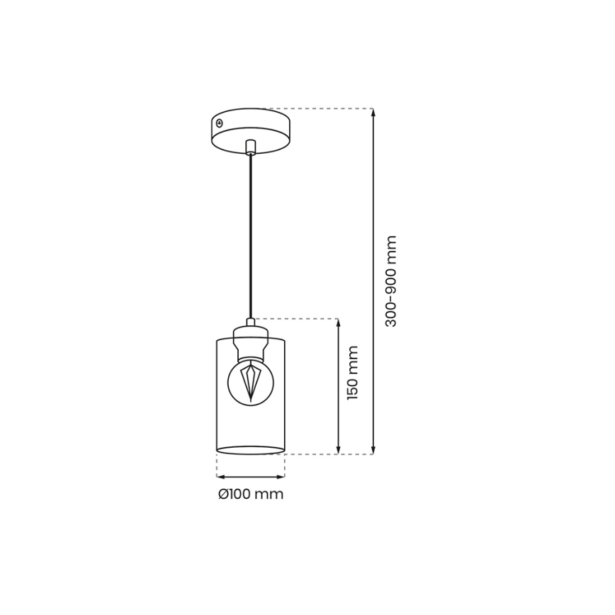 Luster na sajli CHIC 1xE27/60W/230V crno/sivo