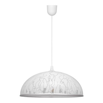 Luster na sajli CIRCLE 1xE27/15W/230V bela
