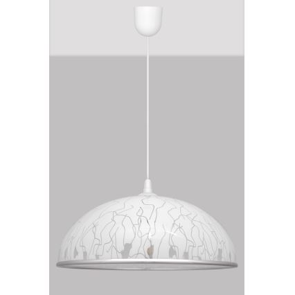 Luster na sajli CIRCLE 1xE27/15W/230V bela