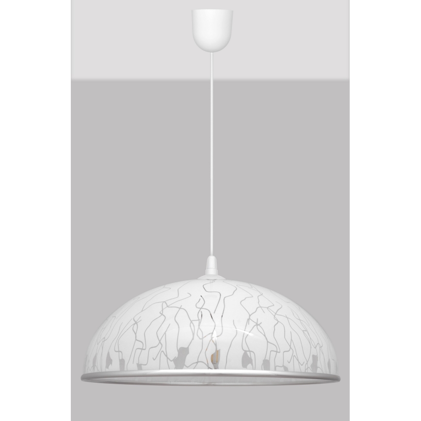 Luster na sajli CIRCLE 1xE27/15W/230V bela