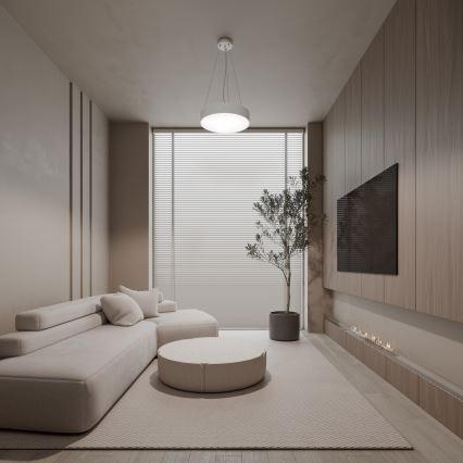 Luster na sajli CLEO 3xE27/24W/230V pr. 40 cm bela
