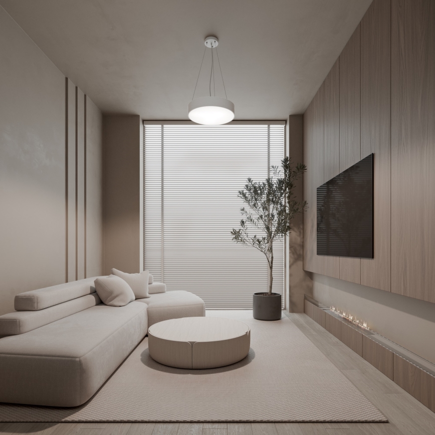 Luster na sajli CLEO 3xE27/24W/230V pr. 40 cm bela