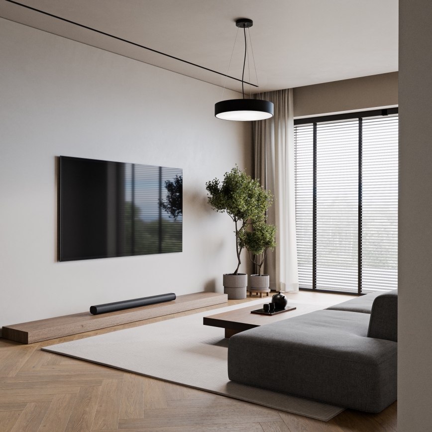 Luster na sajli CLEO 3xE27/24W/230V pr. 40 cm crno