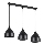 Luster na sajli COMO 3xE27/60W/230V crno