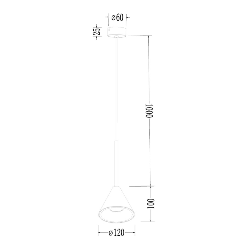 Luster na sajli CONE 1xGU10/10W/230V zlatna/crno