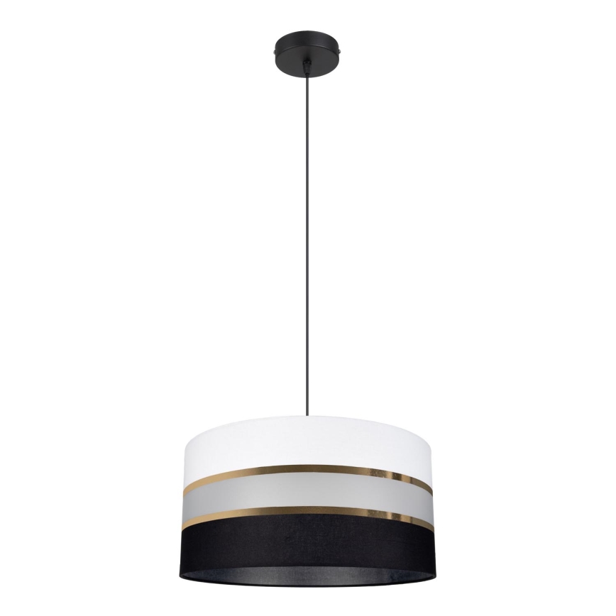 Luster na sajli CORAL 1xE27/60W/230V crno-bela