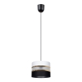 Luster na sajli CORAL 1xE27/60W/230V crno-bela