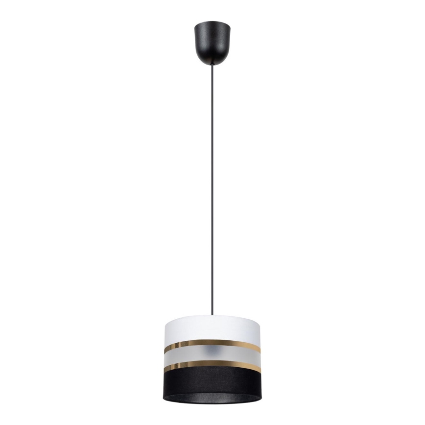 Luster na sajli CORAL 1xE27/60W/230V crno-bela