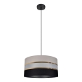 Luster na sajli CORAL 1xE27/60W/230V crno-siva