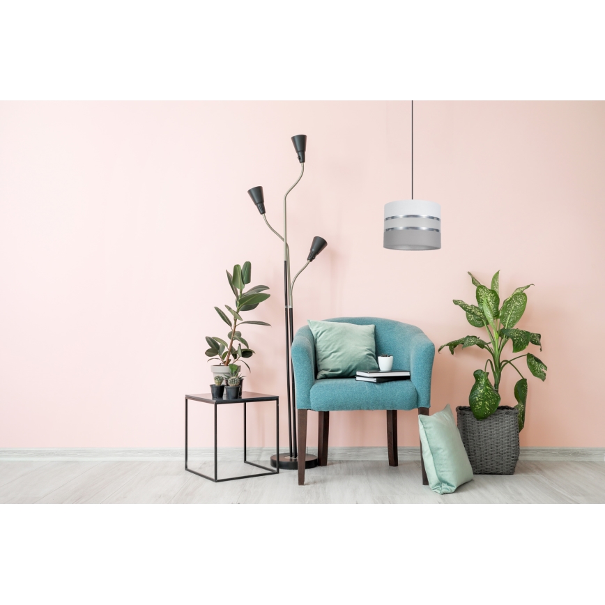 Luster na sajli CORAL 1xE27/60W/230V pr. 20 cm bela/sivo