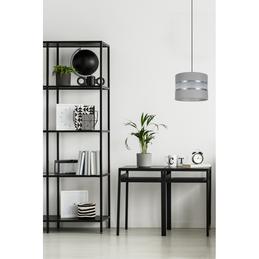 Luster na sajli CORAL 1xE27/60W/230V pr. 20 cm sivo