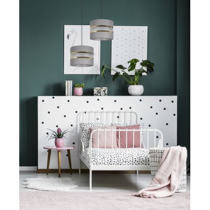 Luster na sajli CORAL 1xE27/60W/230V pr. 20 cm sivo