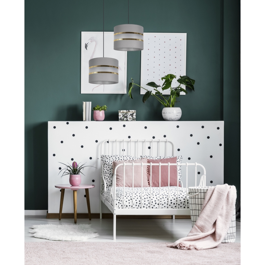 Luster na sajli CORAL 1xE27/60W/230V pr. 20 cm sivo