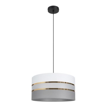Luster na sajli CORAL 1xE27/60W/230V pr. 40 cm bela/sivo
