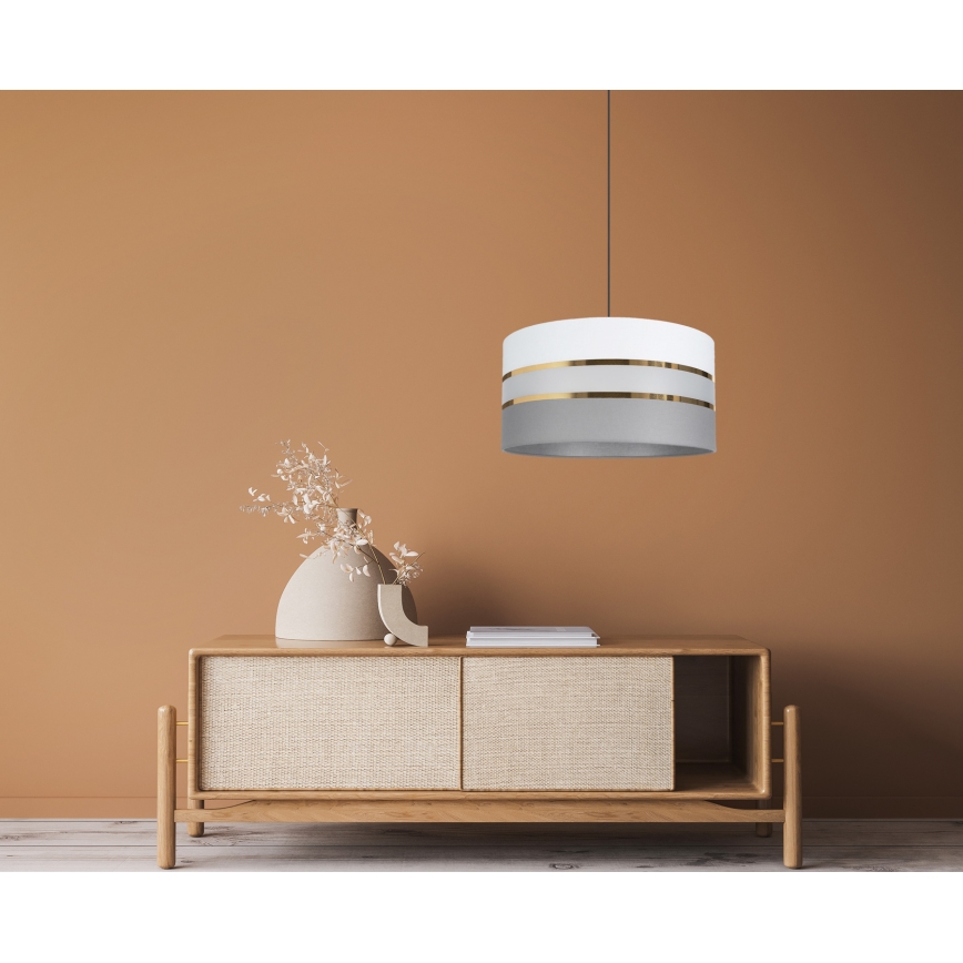 Luster na sajli CORAL 1xE27/60W/230V pr. 40 cm bela/sivo