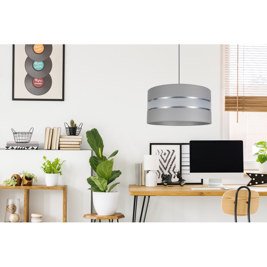 Luster na sajli CORAL 1xE27/60W/230V pr. 40 cm sivo