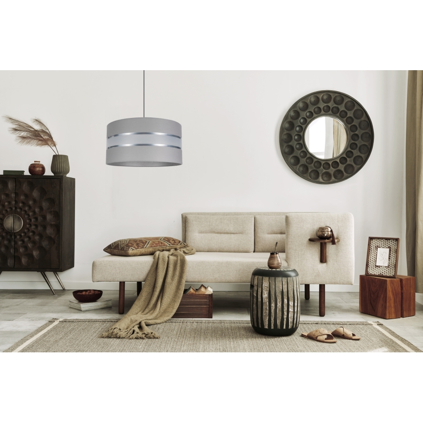 Luster na sajli CORAL 1xE27/60W/230V pr. 40 cm sivo