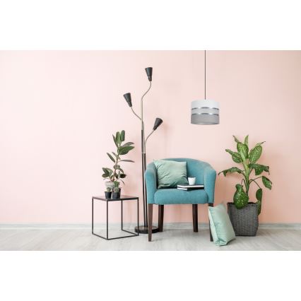 Luster na sajli CORAL 1xE27/60W/230V, prečnik 20 cm, bela/siva