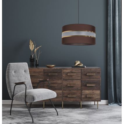 Luster na sajli CORAL 1xE27/60W/230V prečnik 40 cm braon