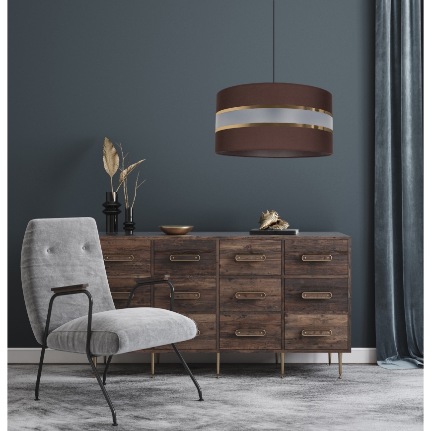 Luster na sajli CORAL 1xE27/60W/230V prečnik 40 cm braon