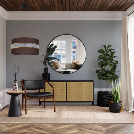 Luster na sajli CORAL 1xE27/60W/230V prečnik 40 cm braon