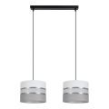 Luster na sajli CORAL 2xE27/60W/230V bela/sivo