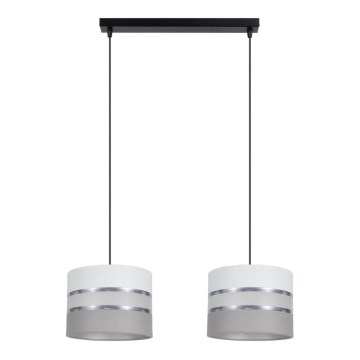 Luster na sajli CORAL 2xE27/60W/230V bela/sivo