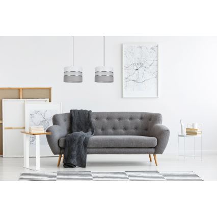 Luster na sajli CORAL 2xE27/60W/230V bela/sivo